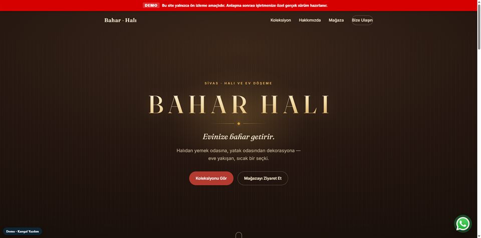 Bahar Halı demo sitesi önizleme görseli